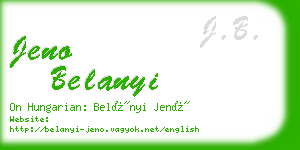 jeno belanyi business card